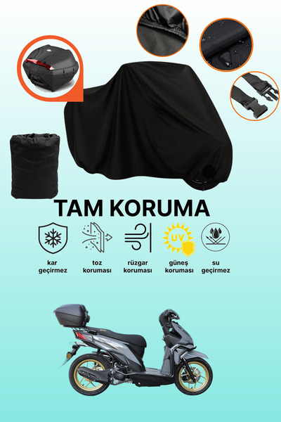 dokaca قماش دراجة نارية متوافق مع يوكي روت 110 متوافق مع الحقيبة الخلفية السوداء