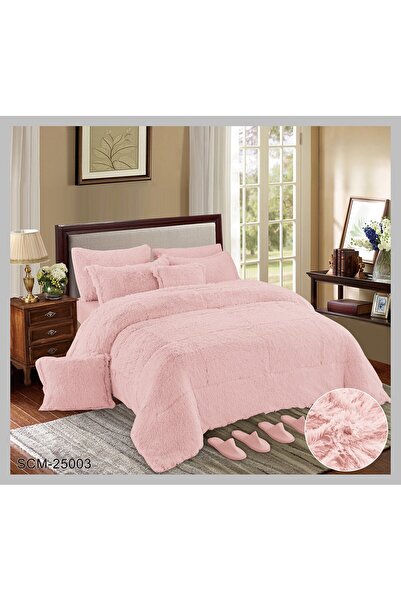 Moon Double bedsheet set made of thick faux fur for warmth and comfort, consi...