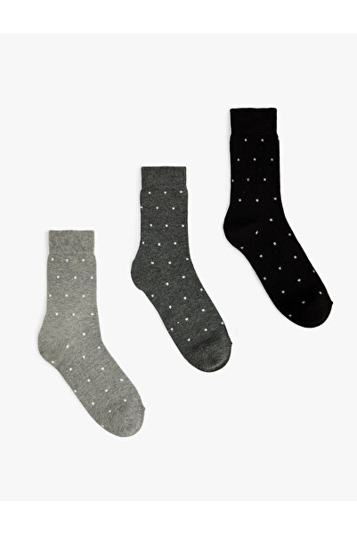 Koton Σετ κάλτσες από βαμβακερό πουά 3 τεμαχίων