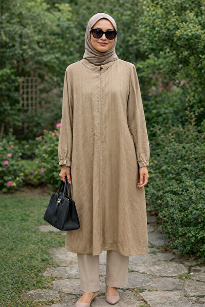 FUAT GÜRSEN Vertical Striped Zipper Cap