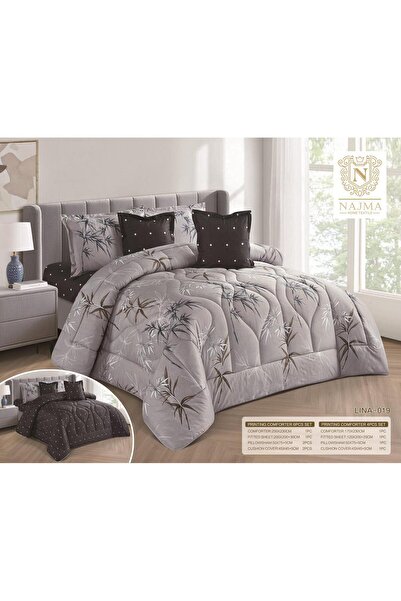 NAJMA طقم مفرش نفر وجهين فخم من خامة المايكروفايبر الأول مكون من 8 قطع فخامة ...