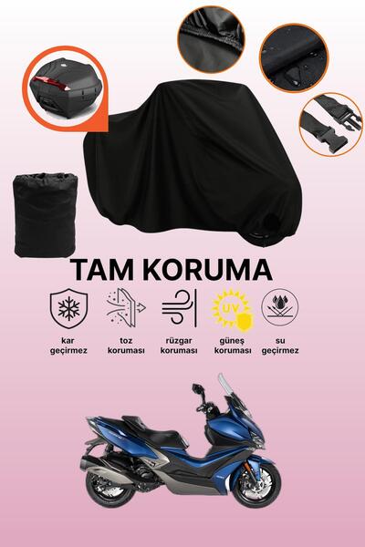 dokaca Black Rear Bag Compatible with Kymco Xciting S 400 Compatible Motorcyc...