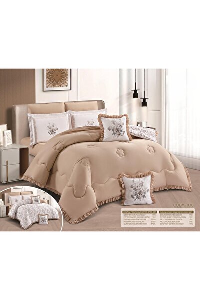 NAJMA Luxurious double-sided ruffled microfiber bedspread set, 6 pieces, 250*...