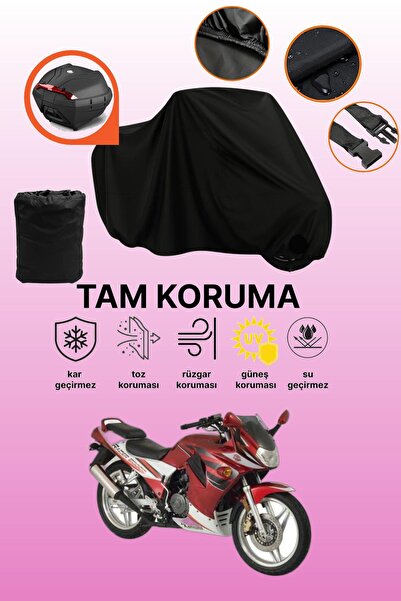 dokaca Kanuni Racer 200 Compatible Motorcycle Tarpaulin Compatible with Black...