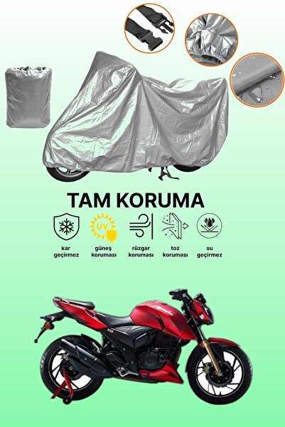 dokaca حقيبة خلفية رمادية اللون وقفل غير متوافق مع TVS Apache RTR 200، قماش م...