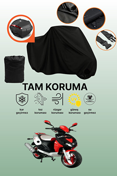 dokaca Mondial 150 Rf Compatible Motorcycle Tarpaulin Compatible with Black R...