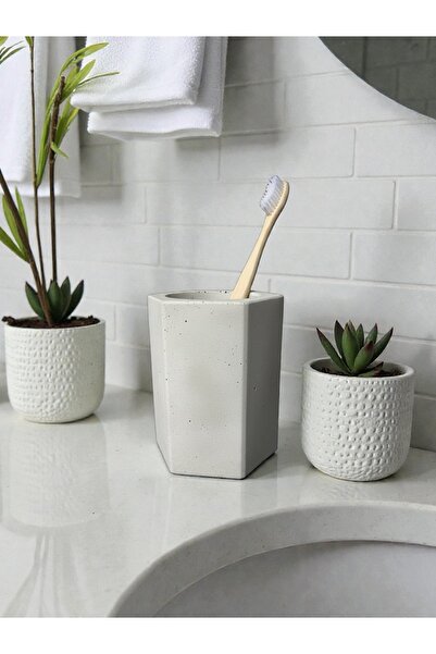 ThreeT Gri beton altıgen diş fircalik