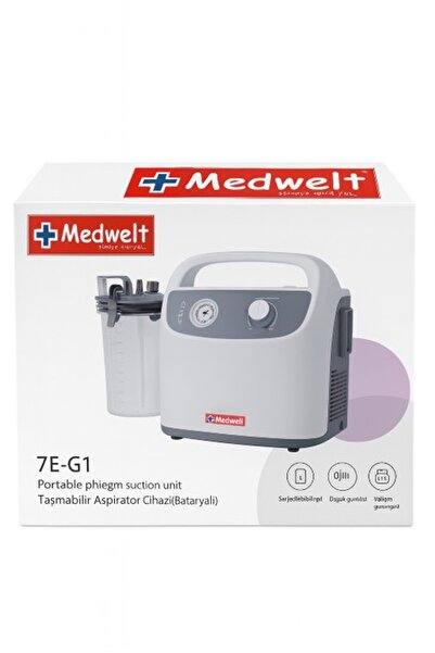 MEDWELT 7EG1 Taşınabilir Aspiratör Cihazı Şarjlı Bataryalı 27L\dk Yüksek Çeki...