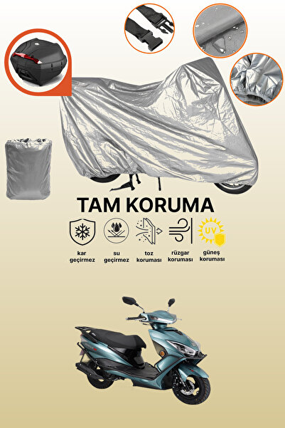 dokaca Arora Quantum 125 Compatible Motorcycle Tarpaulin Compatible with Gray...