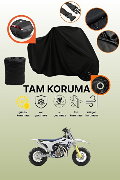 dokaca Black Rear Bag and Lock Compatible Husqvarna Tc 50 Mini Compatible Mot...