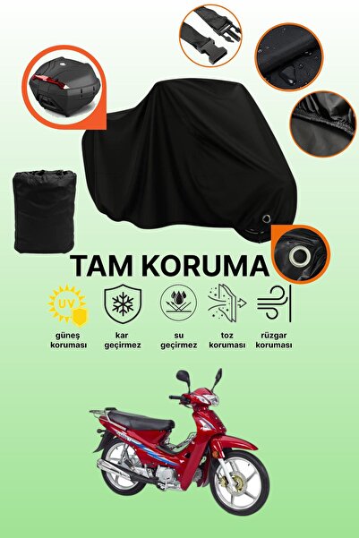 dokaca Black Rear Bag and Lock Compatible Kanuni Cup 100 S Compatible Motorcy...