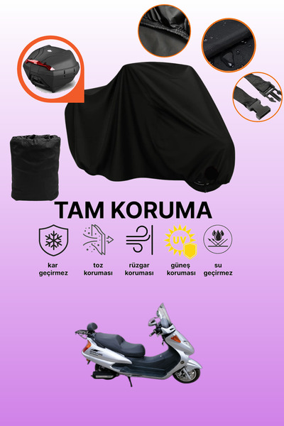 dokaca Black Rear Bag Compatible with Dorado Akida Scooter 150 Compatible Mot...