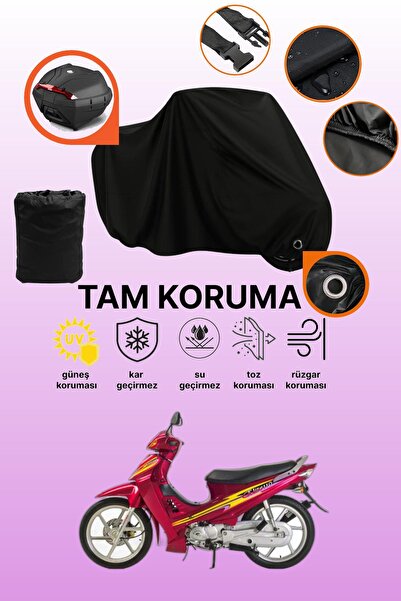 dokaca Black Rear Bag and Lock Compatible Kanuni Elite 100 Compatible Motorcy...