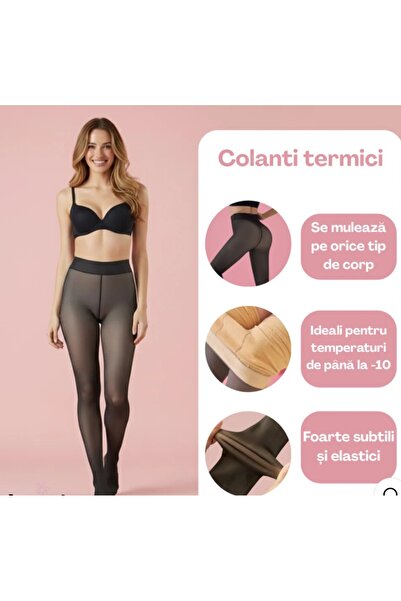 bony colanti termici imblaniti cu efect de dres