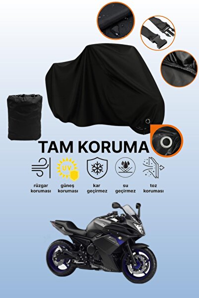 dokaca مظلة دراجة نارية متوافقة مع Yamaha XJ 6 Diversion F متوافقة مع قفل أسود
