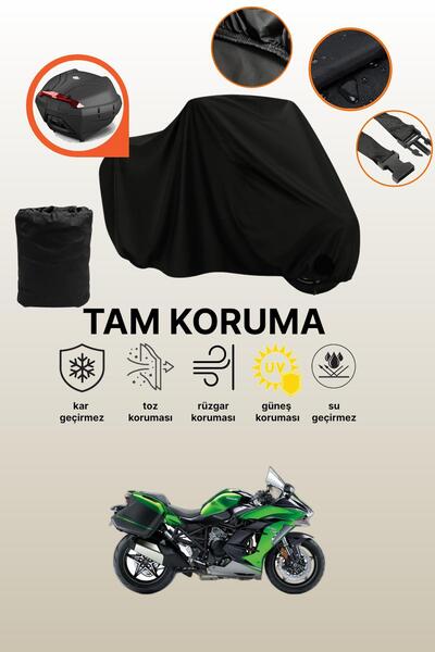 dokaca غطاء محرك متوافق مع دراجة كاواساكي نينجا H2 SX باللون الأسود، غطاء واق...