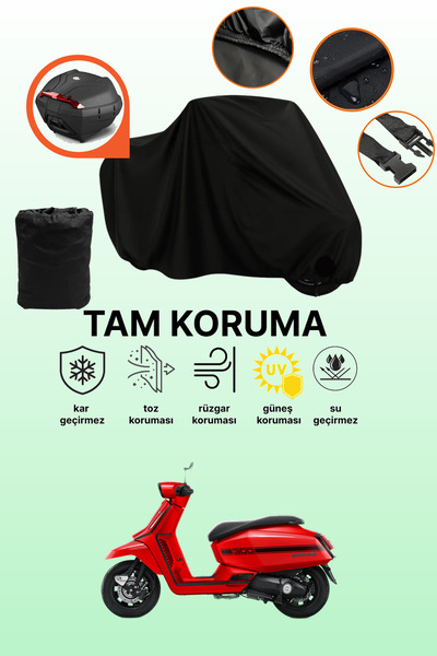 dokaca غطاء دراجة نارية متوافق مع لامبريتا X300 متوافق مع الحقيبة الخلفية الس...