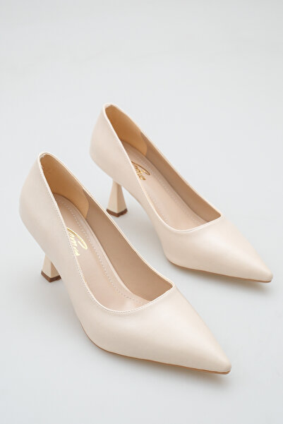 ELAIA SHOES Noira Women's Beige Pointed Toe Thin Heeled Classic Shoes