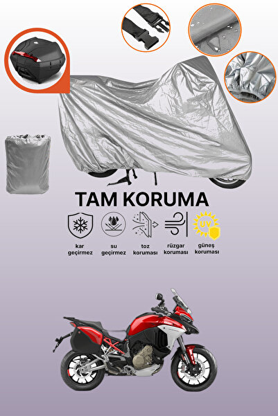 dokaca حقيبة خلفية رمادية متوافقة مع دراجة دوكاتي مولتيسترادا V4 بايكس بييك، ...