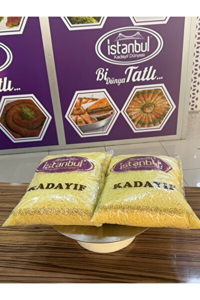 yöresel İstanbul Kadayıf Dünyası ÇİĞ Tel Kadayıf 2 Kg – Taze, İnce Tel, Şerbe...