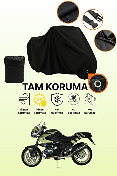 dokaca Black Compatible with Lock Bmw R 1150 R Compatible Motorcycle Tarpaulin