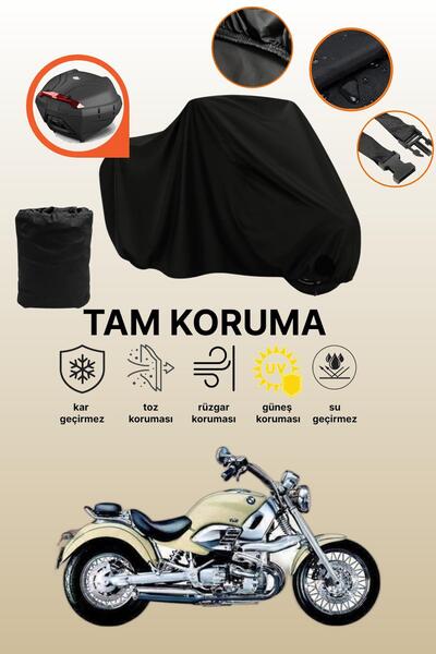 dokaca Black Rear Bag Compatible with Bmw R 1200 C Compatible Motorcycle Canvas
