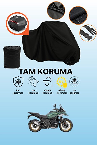 dokaca Black Rear Bag Compatible with Bmw R 1300 Gs Compatible Motorcycle Tar...