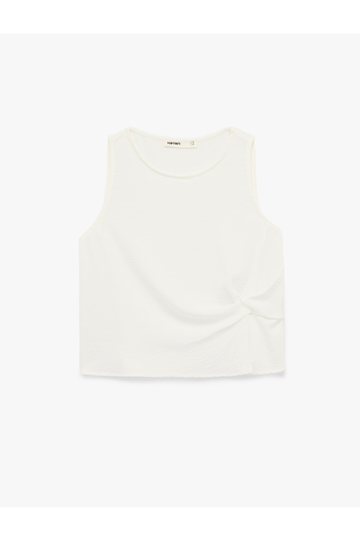 Koton Bluză fără mâneci guler rotund cu detaliu drapat