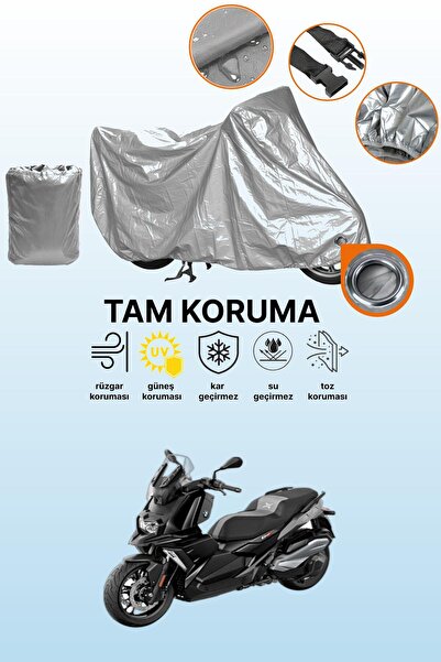 dokaca Grey Compatible with Lock Bmw C 400 X Compatible Motorcycle Tarpaulin