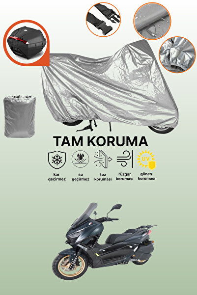 dokaca Arora Max-T Compatible Motorcycle Tarpaulin Compatible with Gray Rear Bag