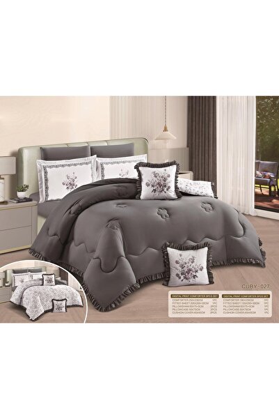 NAJMA Luxurious double-sided ruffled single bed sheet set made of microfiber....