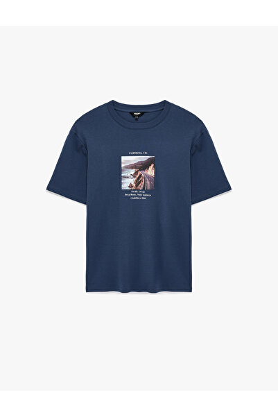 Koton Tricou cu mânecă scurtă, cu croiala normală, guler rotund cu imprimeu d...