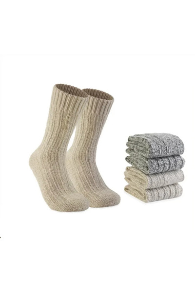 Fault Kışlık Yün Çorap Bej