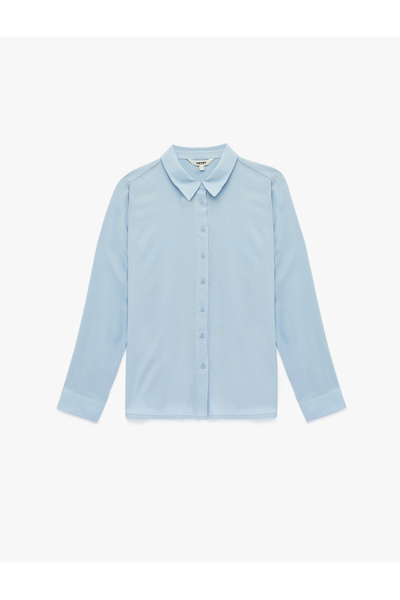 Koton Regular Fit Long Sleeve Viscose Shirt