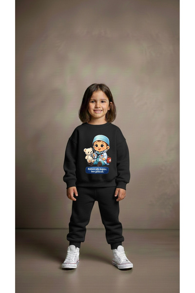 playwear Hanorac de echipă cu imprimeu HEALING pentru fete și băieți, cu gule...