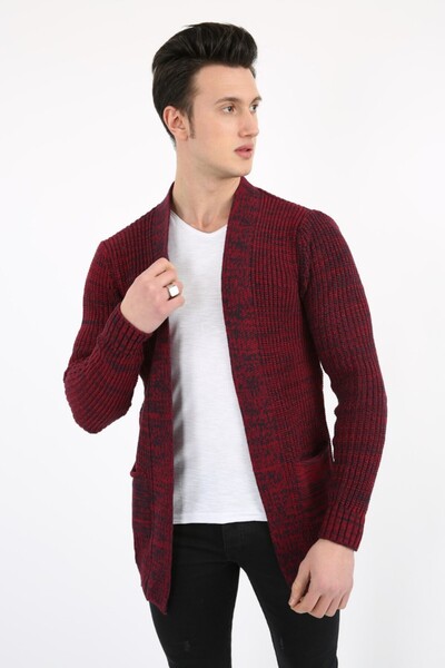 MORESUN Önü Açık Cepli Kalın Erkek Günlük Triko Kazak Hırka