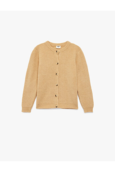 Koton Cardigan tricotat cu mânecă lungă și nasturi guler rotund basic