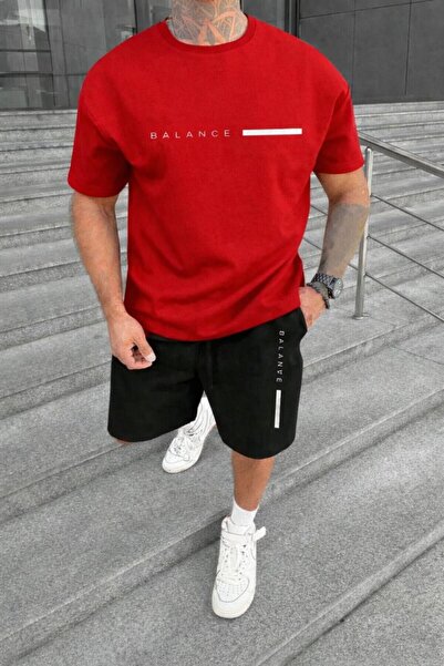 zeag SET TRICOU ȘI PANTALONI SCURTĂ CU IMPRIMEU BALANCE PENTRU BĂRBAȚI