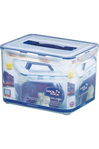 locknlock حاوية تخزين طعام مستطيلة كلاسيكية بغطاء محكم الإغلاق ومقبض، سعة 10 ...