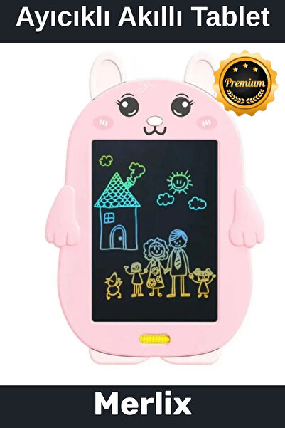 Merlix Premium Lcd Ekranlı Kalemli Dijital Çizim Yazı Tahtası Boyama Resim Ay...