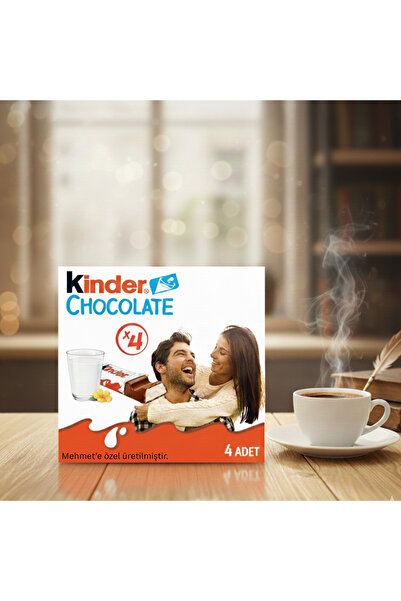 Kinder Çikolata Fotoğraflı Kişiye Özel Hediye Çikolata Parti, Doğum Günü, Çoc...