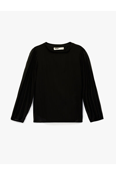 Koton Bluză cu mâneci lungi guler rotund plisată