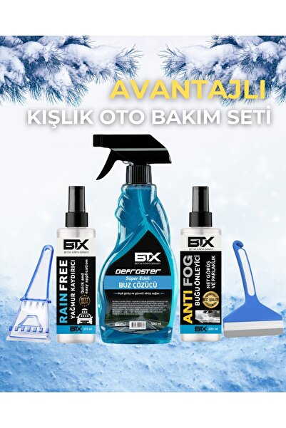Betax 5'li Kışlık Oto Bakım Seti Buz Çözücü - Yağmur Kaydırıcı - Buğu Önleyic...