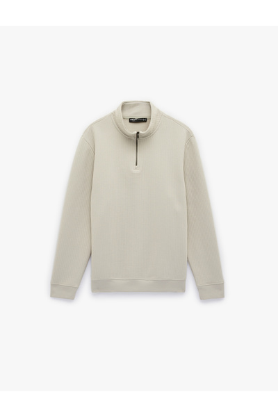 Koton Φούτερ με μακρύ μανίκι και μισό φερμουάρ