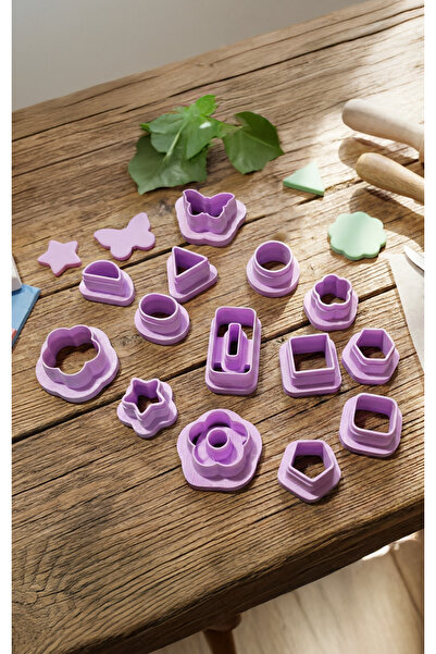 To Design Lab Minik Farklı Desenlerde 15'li Polimer Kil Kalıp Set - Hamur Şek...