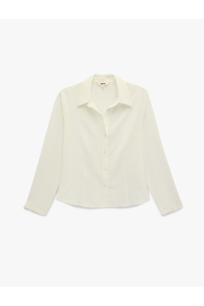 Koton Slim Fit Long Sleeve Button down Classic Collar Shirt