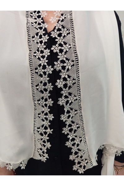 NUMİSTORE İğne oyası beyaz renk namaz örtüsü