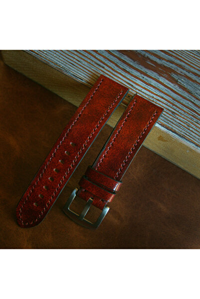 Ventum 26mm Compatible Burgundy Leather Watch Band Real Leather Watch Strap