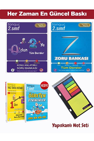 Tonguç Yayınları 2. Sınıf Zoru Bankası + 0'dan 2'ye + 1'den 2'ye - Yapışkanlı...