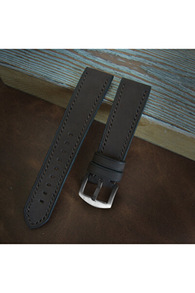 Ventum حزام ساعة من الجلد باللون البني الداكن متوافق مع 24 ملم، حزام ساعة من ...